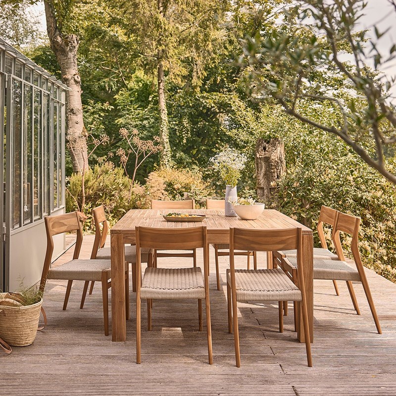 Berah Getah - Salon de jardin teck massif 8 personnes