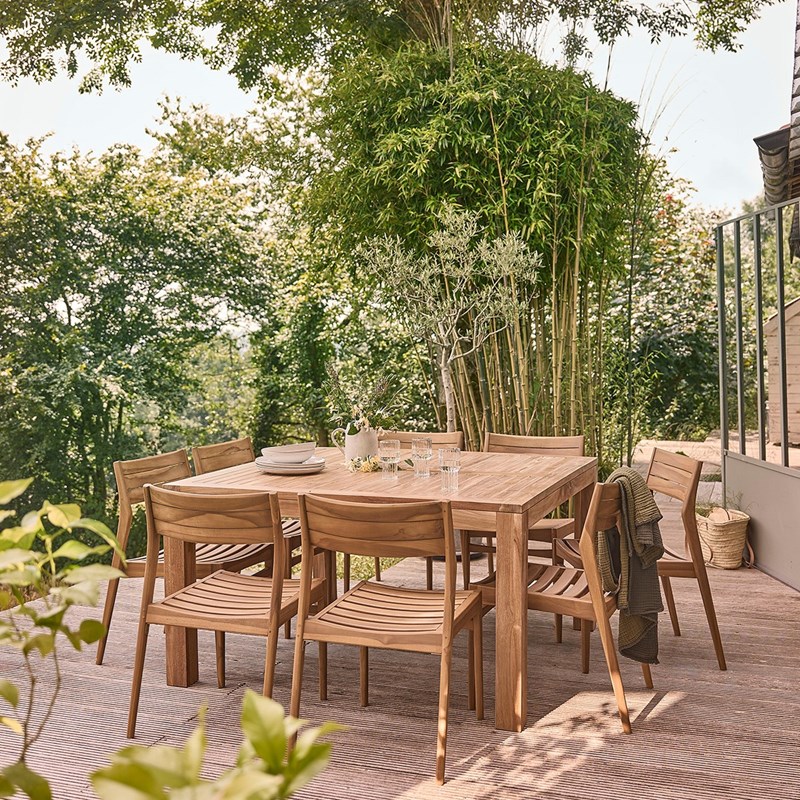 Berah Getah - Salon de jardin teck massif 8 personnes