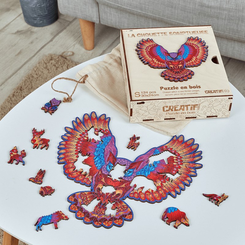 La chouette somptueuse puzzle bois, c b