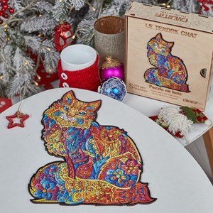 Le tendre chat  puzzle bois, c b