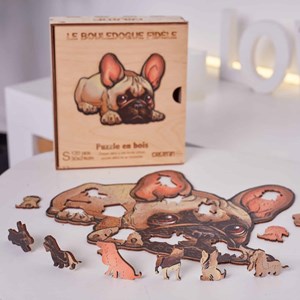 Le bouledogue fidèle  puzzle bois, c b