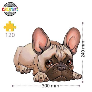 Le bouledogue fidèle  puzzle bois, c b