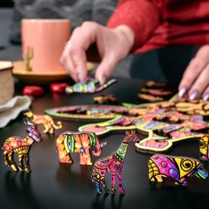 L'amusante girafe  puzzle bois, c b