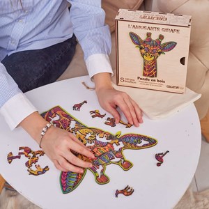 L'amusante girafe  puzzle bois, c b