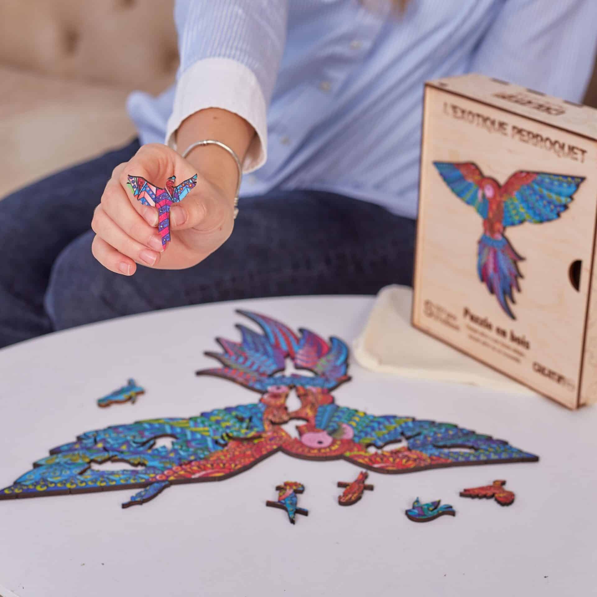 Puzzle En Bois Forme De Perroquet - Occasion, Pour Enfant/ado (12-16 Ans), Thème Animaux