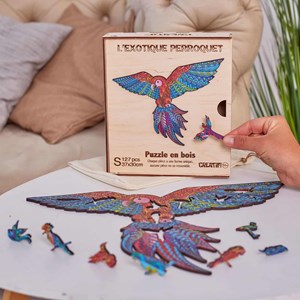 L'exotique perroquet  puzzle bois, c b