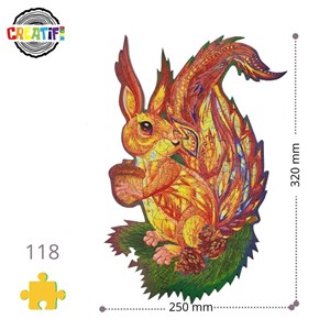 L'écureuil touffu  puzzle bois, c b