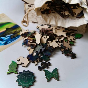 L'aurore boréale  puzzle bois, c b