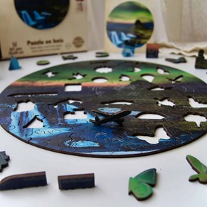 L'aurore boréale  puzzle bois, c b