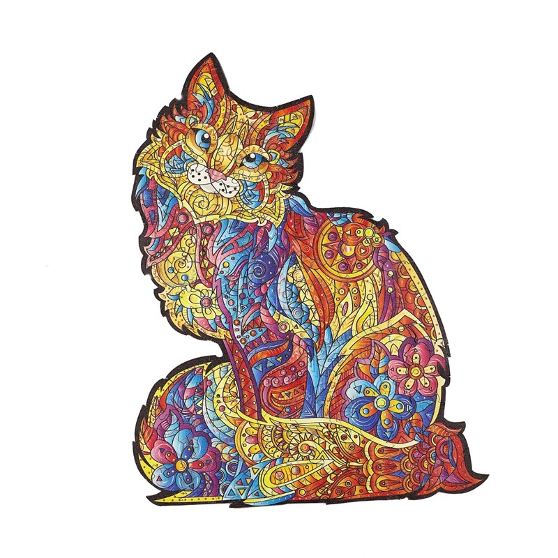 Le tendre chat puzzle bois, b c