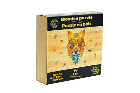 Le renard rusé  puzzle bois, b c