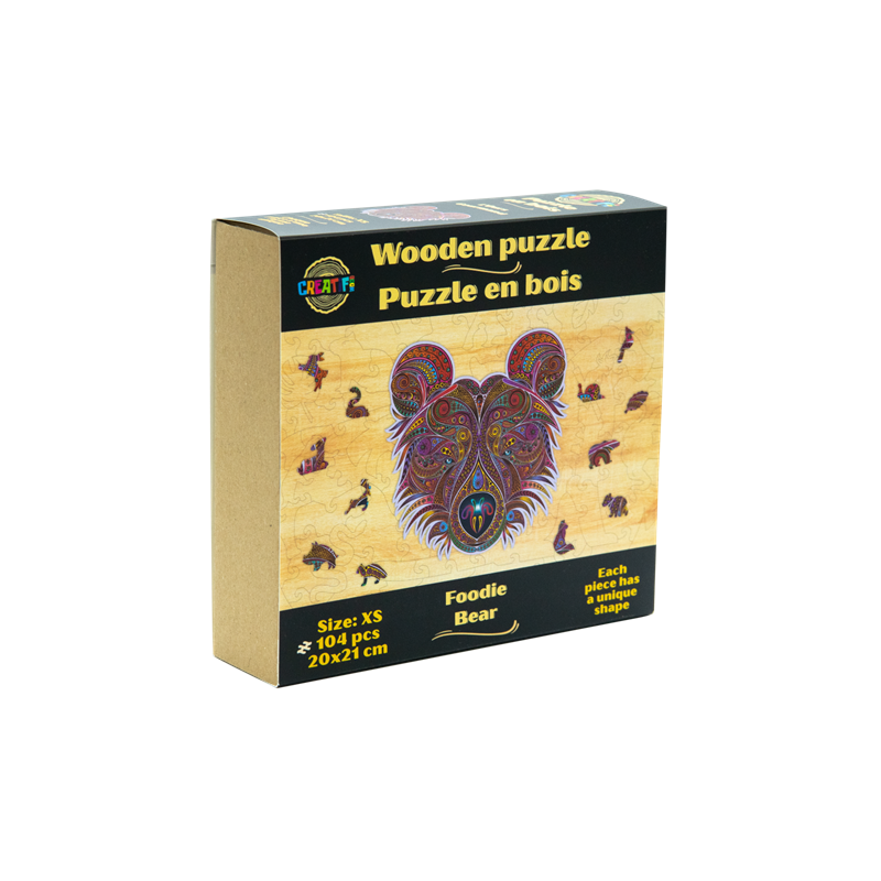 CreatifWood - L'ours gourmand  puzzle bois, b c