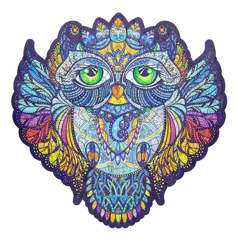 Magnifique hibou puzzle bois, b c