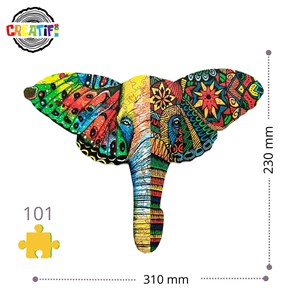 L’éléphant aquarelle  puzzle bois, b c