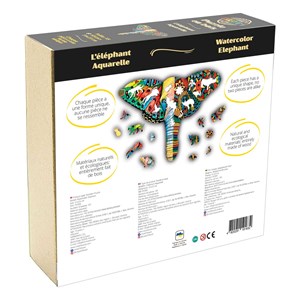 L’éléphant aquarelle  puzzle bois, b c