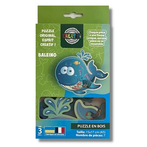 La baleine rigolote  - puzzle en bois