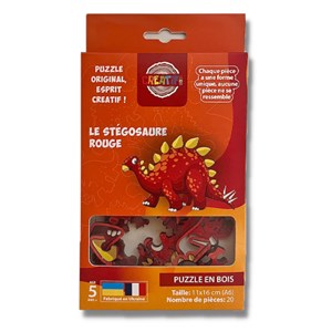 Le stégosaure rouge  - puzzle en bois