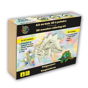 Kit en bois 3d à peindre stégosaure