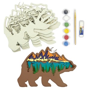 Kit en bois 3d à peindre ours