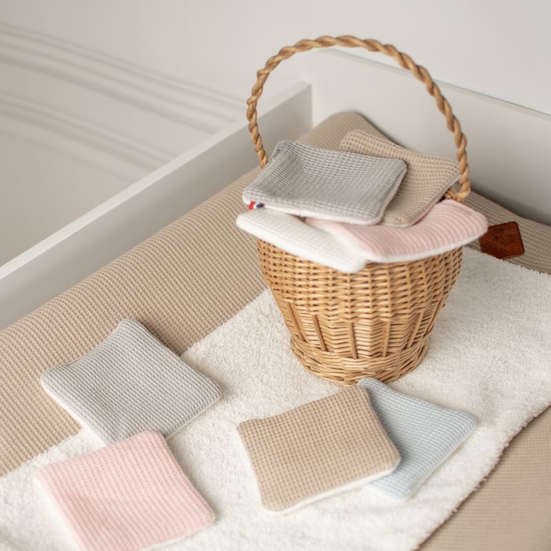 Lingettes bébé lavables 8 pièces (Sevira Kids) - Image 1