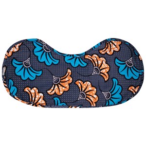 Bavoir d'épaule wax fleurs mariage bleu