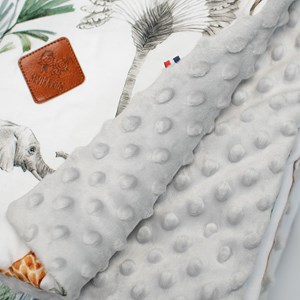 Grand plaid réversible minky safari