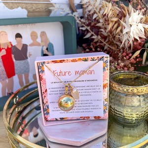 Bola de grossesse or feuille et perle