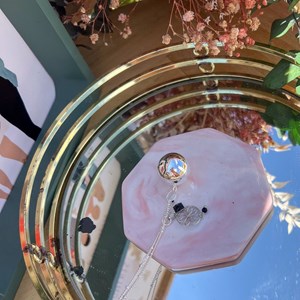 Bola de grossesse argent carré noir