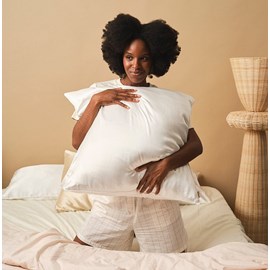 Taie d'oreiller en soie blanc 65x65