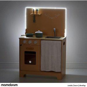 Cuisine enfant bois, avec eclairage led