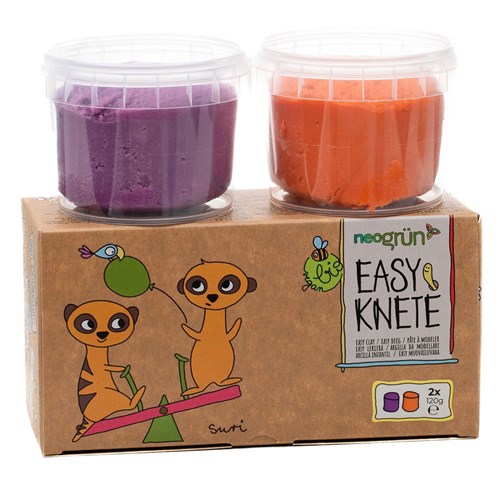 Neogrün - Set de pâte à modeler orange et vio