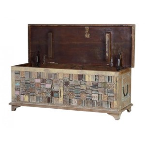 Coffre bois marron - décoration