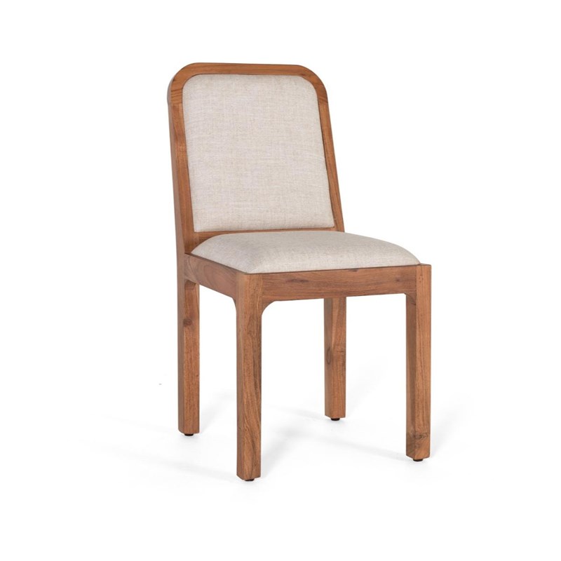 Lot de 2 chaises tissu marron -