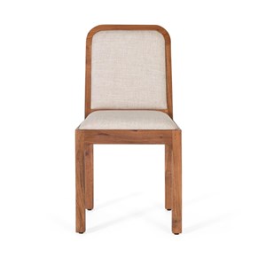 Lot de 2 chaises tissu marron -