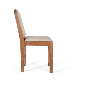 Lot de 2 chaises tissu marron -