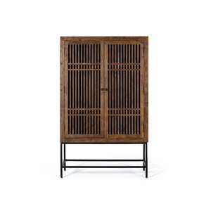 Armoire bois marron - décoration