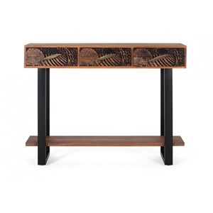 Console 3 tiroirs bois marron - iris