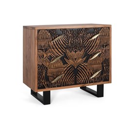 Commode 3 tiroirs fer marron - iris