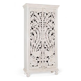 Armoire bois blanc - olénie décoration
