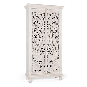 Armoire bois blanc - olénie décoration