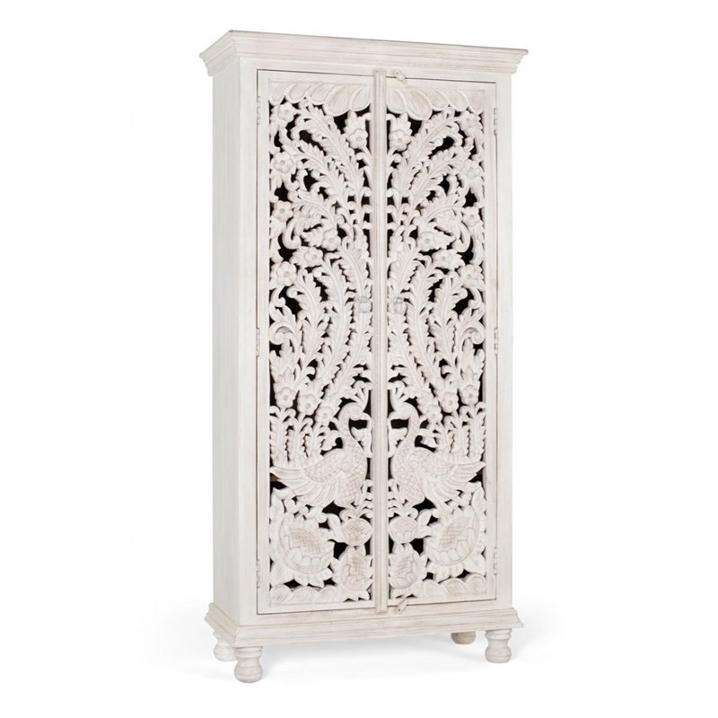Armoire bois blanc - olénie décoration