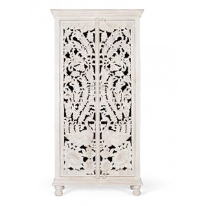 Armoire bois blanc - olénie décoration
