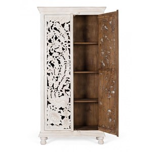 Armoire bois blanc - olénie décoration
