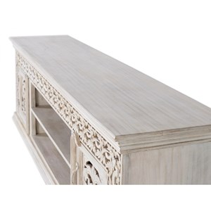 Meuble tv bois blanc - olénie décoration