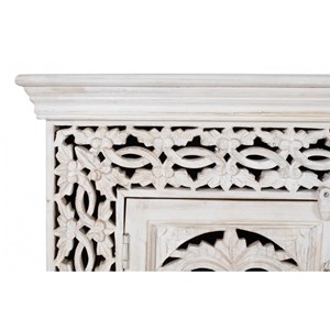 Meuble tv bois blanc - olénie décoration