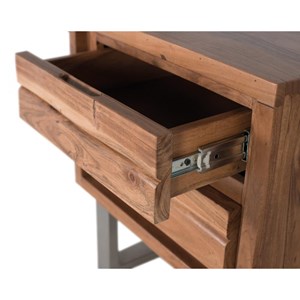 Table de chevet 2 tiroirs fer blanc -