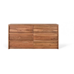 Commode 6 tiroirs bois marron - omérise