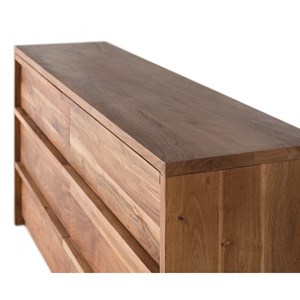 Commode 6 tiroirs bois marron - omérise