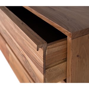 Commode 6 tiroirs bois marron - omérise