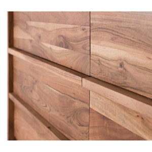 Commode 6 tiroirs bois marron - omérise